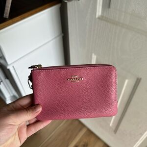Coach Pink Pebbled Leather Wristlet